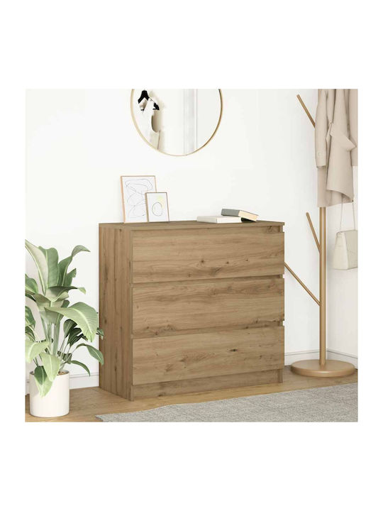 Wooden Chest of Drawers Coffee 80x35x80cm