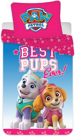Paw Patrol Set Kids Duvet Cover Single with Pillowcase Cotton Multicolored 100x135cm