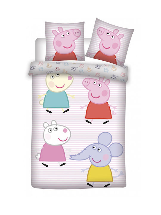 Peppa Pig Set Kinderbettbezüge Einzeln Mehrfarbige