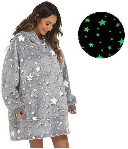 Fleece Decke mit Ärmeln 90x90cm Grau