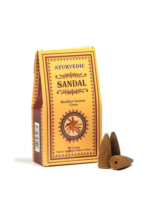 Conuri de tămâie ayurvedică cu lemn de santal pentru curgere inversă 10 buc