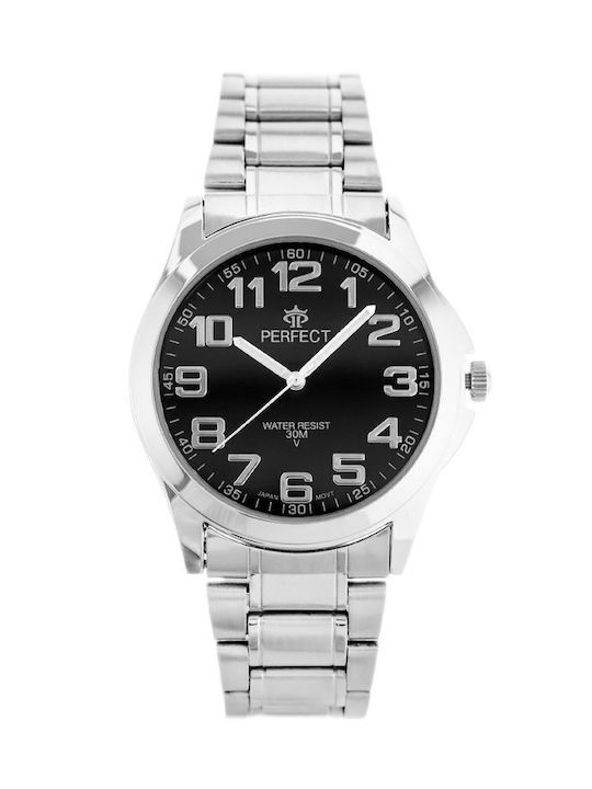 Perfect Мъжки Часовник 34 mm На Батерия Сребрист
