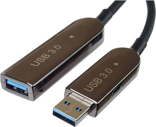 PremiumCord USB 3.0 Кабел USB-A мъжки - USB-A мъжки Черен 15м