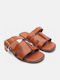 Women's Flat Sandals in Brown Color