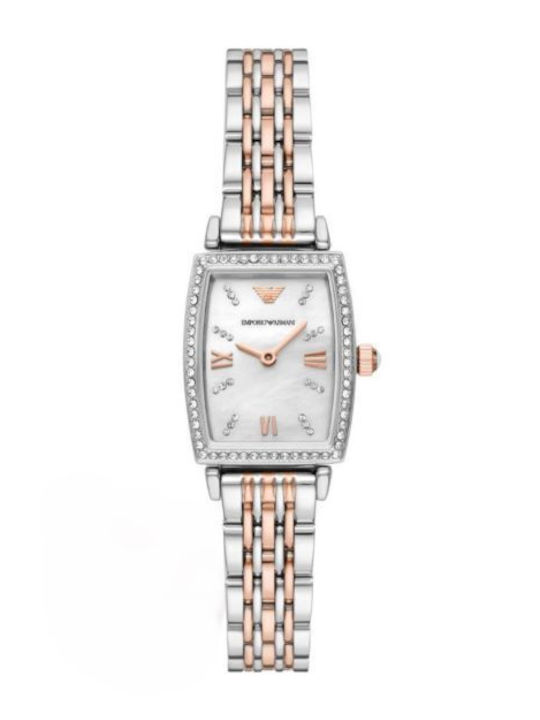 Emporio Armani Gianni T-bar Women's Watch with Pink Gold Metal Bracelet
