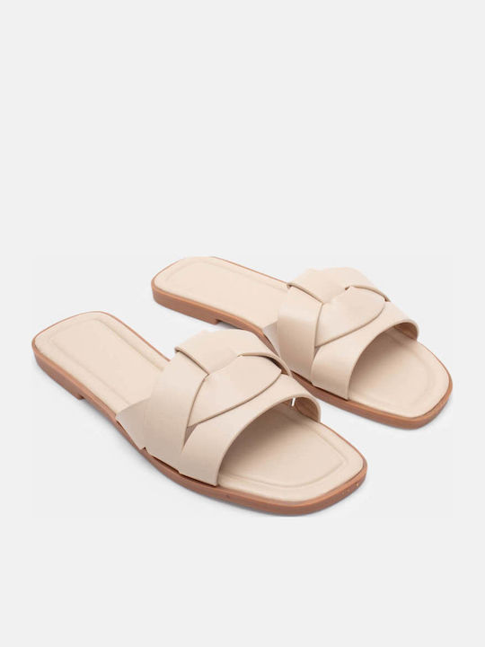 Luigi Women's Flat Sandals in Beige Color