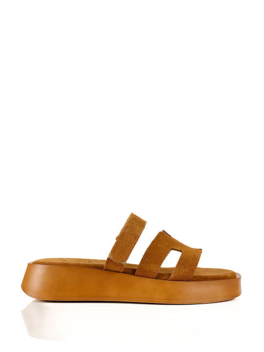 Tan Wildleder Flatforms Puzzle-Design