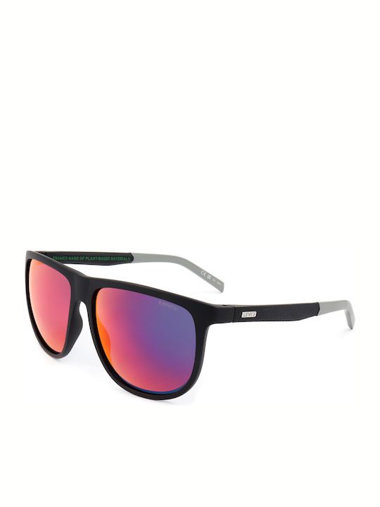 Levi's Unisex Sunglasses with Black Plastic Frame and Multicolour Mirror Lens LV-5029-S-O6W