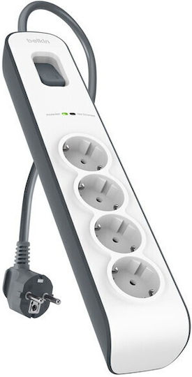Belkin Πολύπριζο Aσφαλείας 4 Θέσεων με Καλώδιο 2m