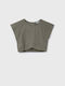 Kids' Crop Top Short Sleeve Khaki