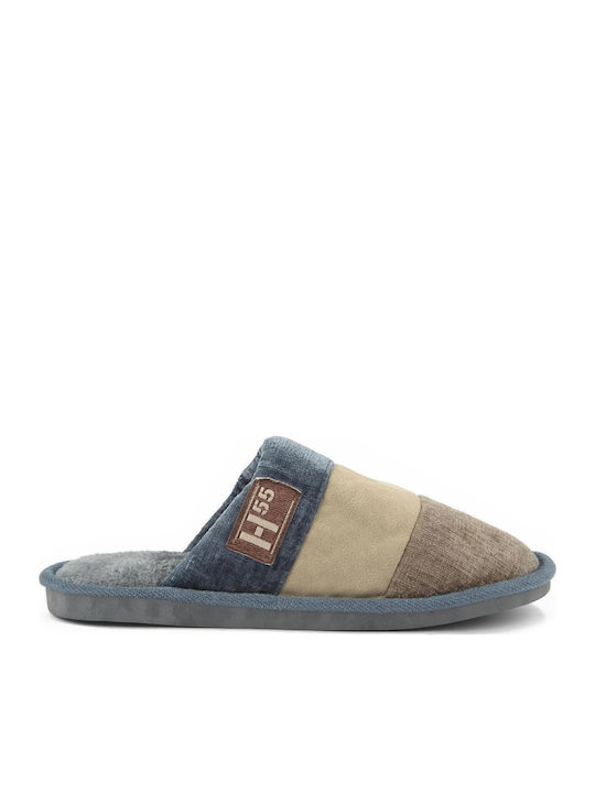 Fshoes Winterliche Herrenhausschuhe Gray