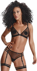 Lingerie-Ladyx Adora Bra Thong Garters R XL