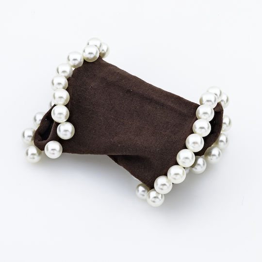 Hair Scrunchie Pearls – Available in 4 Colors Dark Brown