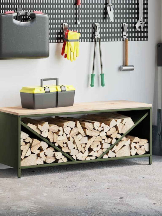 vidaXL Firewood Wooden Shelf Wood Storage 100.5...