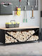 vidaXL Firewood Wooden Shelf Wood Storage 100.5x35.5x40cm Black