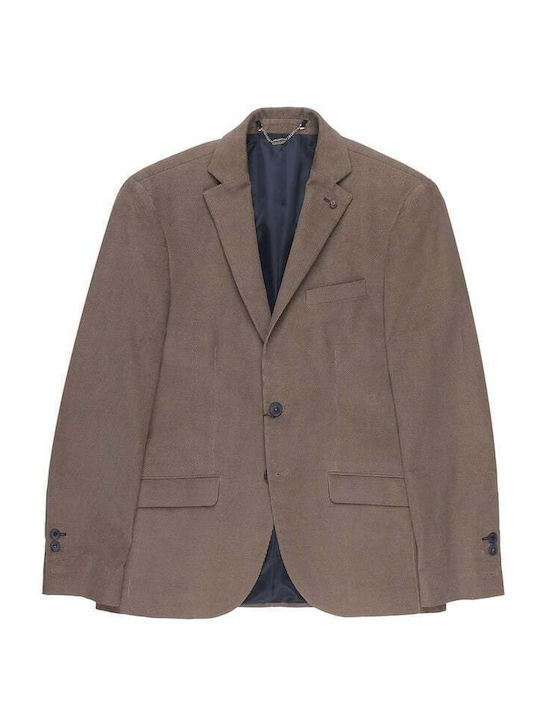Men's Suit Jacket Slim Fit Brown