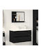 vidaXL Bathroom Mirror made of Particle Board with Shelf 60x10.5cm Black