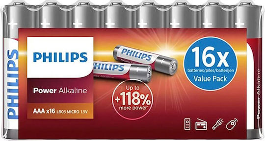 Philips Power Baterii Alcaline AAA 1.5V 16buc