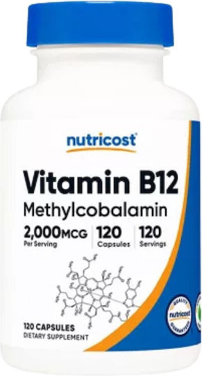 Nutricost Vitamin B12 Methylcobalamine Βιταμίνη για την Υγεία του Νευρικού Συστήματος 2000mcg 120 κάψουλες