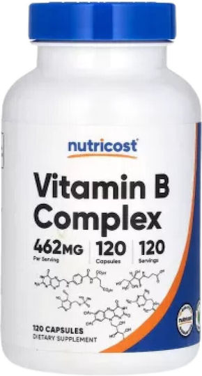 Nutricost Vitamin B Complex Βιταμίνη για Ενέργεια, Ενίσχυση του Ανοσοποιητικού & το Νευρικό Σύστημα 120 κάψουλες