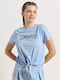 Women's Blouse Cotton Short Sleeve Clear