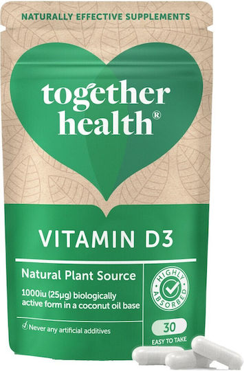 Together Health Vitamin D-3 Витамин за Здравето на костите 1000иу Natural 30 капси