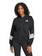 Future Icons 3-Stripes Damen Sweatshirtjacke Kapuzen Black