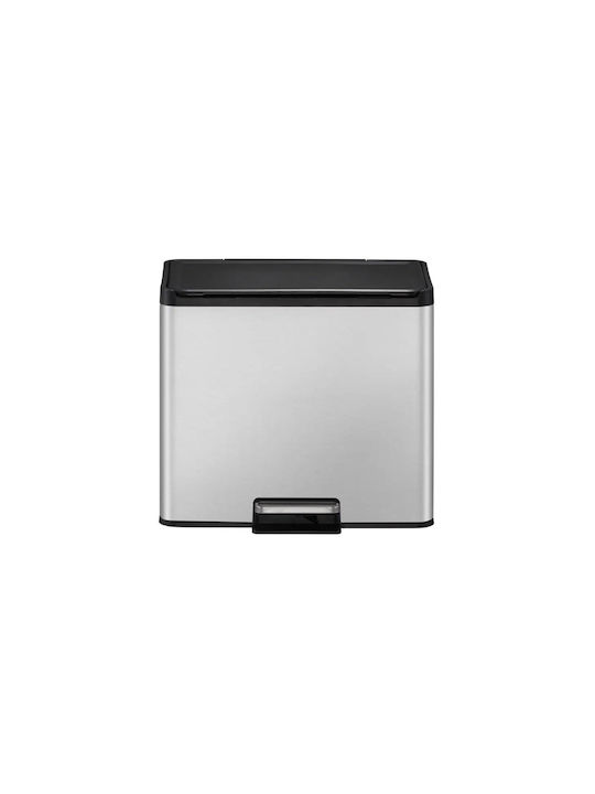 Eko Essential Coș de Gunoi din Oțel Inoxidabil cu Pedală Gri 46.2x41x33.8cm 1buc