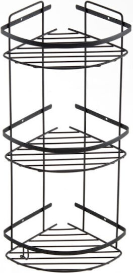 Tema Ecke An der Wand montiert Badezimmerregal Inox 18x18x53cm Silber