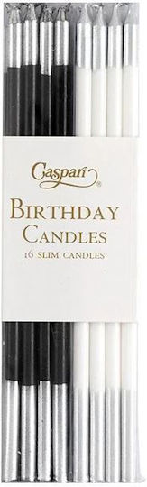 Kεράκια Slims Black & White Mixed Ca1112 Caspari 16 Τεμάχια