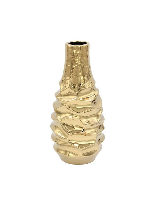 Vază ceramică Φ14x30 cm aurie Keskor 63031