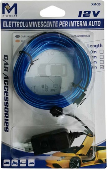 Flexibler LED-Innenbeleuchtungsstreifen fürs Auto 12V 5m 1Stk USB W14677-1 Blau