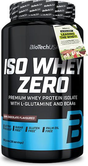 Biotech USA Iso Whey Zero Reducere a lactozei Proteină Din Zer Fără gluten cu Aromă Dark Chocolate 908gr