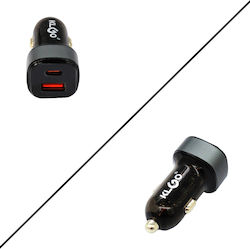 KLGO Car Charger with Ports 1xUSB-A 1xType-C