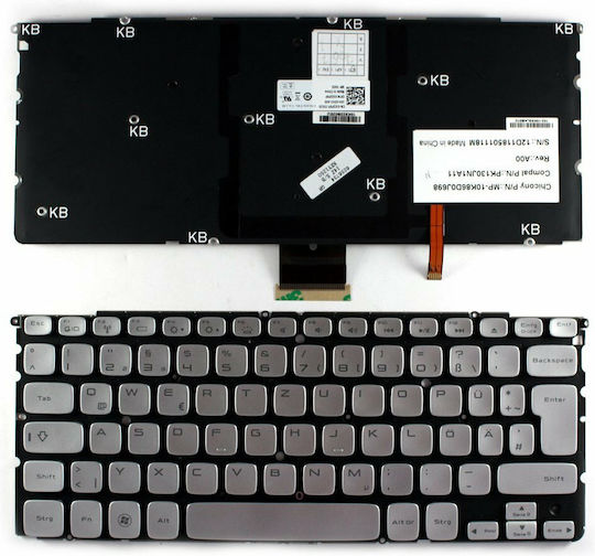 Laptop Keyboard Dell Xps 14z L412z L511z Xps 14z Xps 14z L412z Xps 15z Xps 15z L511z 01yc6y 0ky52y 0r22xn 0tvy9m 0vk7hc 0wxywv 0xf4yc Aess8e00030 Aess8k00010 Aess8r00030 Aess8u00030 Aess8u00040 UK Version Silver Backlit Keyboard Code 40229uk