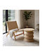 Round Side Coffee Table Ribbons Made of Natural Bamboo W59xL59xH53cm