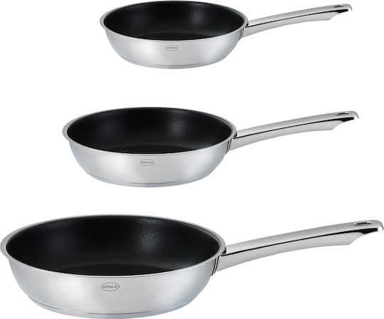Rosle Moments Pans Set of Stainless Steel with Non-stick Coating 3pcs