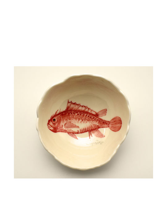Handmade Red Scorpion Porcelain Bowl 15cm