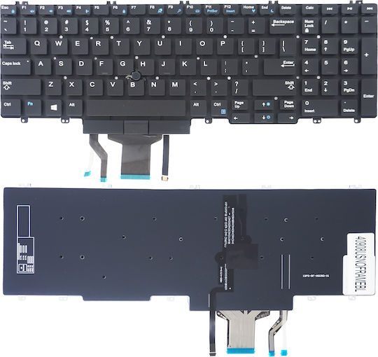 Πληκτρολόγιο Laptop Keyboard Dell Precision 7530 15-7530 M3520 3530 M7520 7710 M7720 Us No Frame Backlit Oem Κωδ.40908usnoframebl