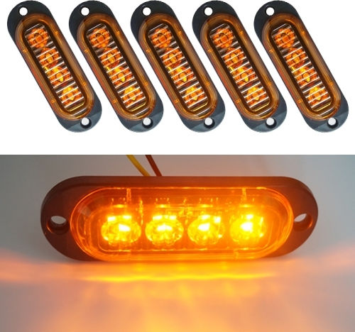 5 Stück Mk-087 Auto LKW 4LED Anzeigelampe Lichter Gelbes Licht
