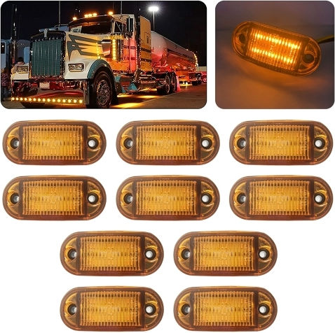 10 Stück Mk-019 Auto LKW 6LED Anzeigelichter Seitenmarkierungsleuchte Gelbes Licht