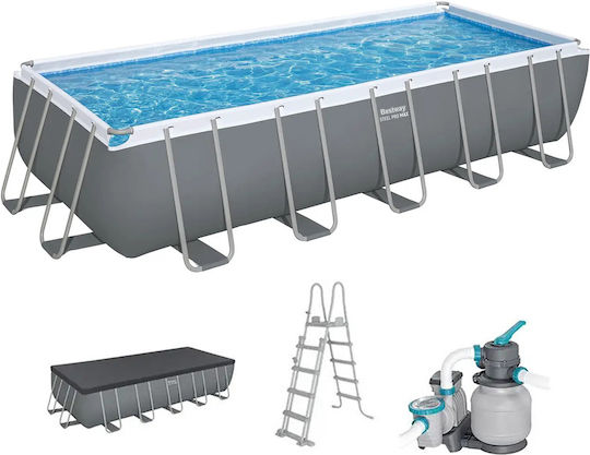 Bestway Swimming Pool PVC 19281lt with Metallic Frame 640x274x132cm Gray