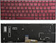Πληκτρολόγιο Laptop Asus Zenbook Ux333 Ux333fa Ux333fn Greek Version Keyboard Backlit Red 0knb0-1628us00 Oem Κωδ 40628grredbacklit