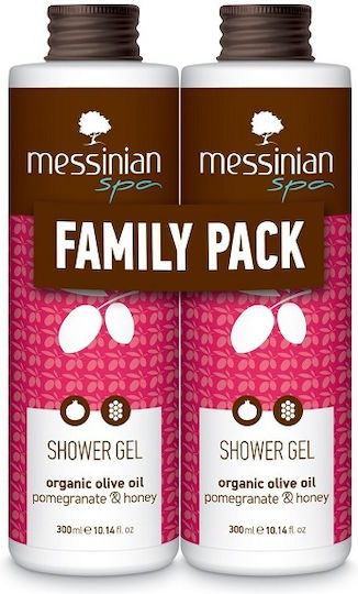 Messinian Spa Pomegranate & Honey Αφρόλουτρο σε Gel με Μέλι & Άρωμα Ρόδι 2x300ml