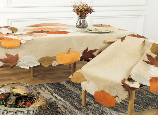 Liolios Home Карирана Покривка за Маса Halloween Многоцветна 85x85 см