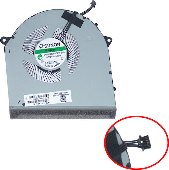 Laptop GPU Cooling Fan HP Omen 17-cb GTX1660 17t-cb000 17-cb0007tx 17-cb0008tx Mg75091v1-1c010-s9a L57367-001 Atzk0001sc0 Tpn-c144 11mm Width 4pin Code 81049