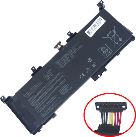 Батерия за лаптоп Asus Rog Gl502vs Gl502vy Gl502vs-1a Gl502vy-ds71 15.2v 62wh 4120mah C41n1531 с лентов кабел 8 пина Код 1-bat0464