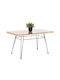 Outdoor Dinner Rattan Table Black-beige 95x55x51.5cm