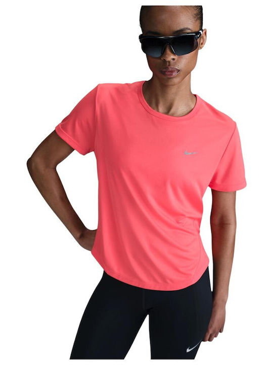Nike Tempo Women's Athletic Blouse Short Sleeve Dri-Fit Coral