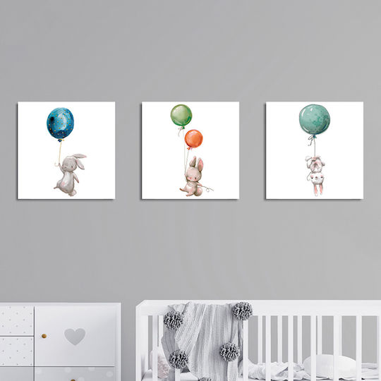 Kids Wall Art 3 Piece No Frame 30x30cm